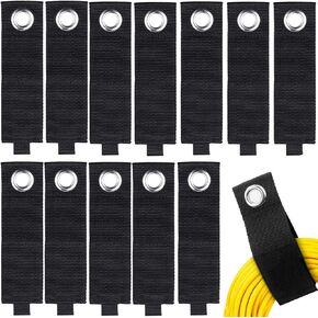 ZKPTOPS 12PCS امتداد حامل الحمل منظم الأشرطة الغامقة تخزين الضرائب كبيرة 13 بوصة (مكشوف) حزام الزبان لفائف شماعات السنانير المنظمة
