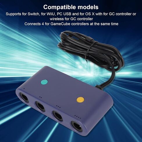 محول للمحول ، 3 في 1 وحدة تحكم محول Wii U و PC ، يدعم أربعة وحدة تحكم ، ودعم ميزات التوربو والاهتزاز مع كابل طوله 150 سم in Saudi Arabia