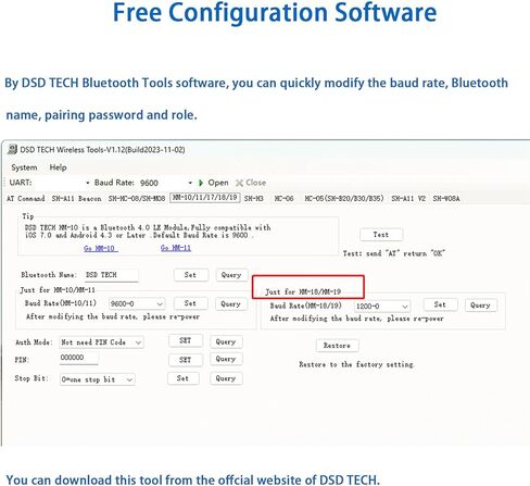DSD Tech SH-B30-BLE RS232 إلى Bluetooth 5.0 BLE ADAPTER Support IOS Android in Kuwait