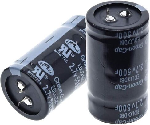 2PCS2.7V 500F مكثف Farad Capacitor 35mm 60mm ، Super Capacitor يسقط مكثف السيارات من خلال فتحة عامة in Kuwait