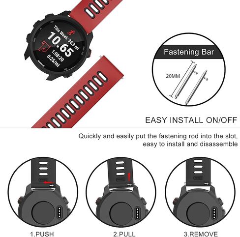 20mm Soft Silicone Replacement Wristband Compatible with Garmin Vivoactive 3/ Forerunner 645/ Venu Strap, for Samsung Galaxy Watch 3 42mm/ Galaxy Active 2/ Gear Sport Smartwatch in Kuwait