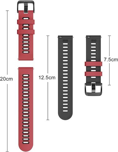 20mm Soft Silicone Replacement Wristband Compatible with Garmin Vivoactive 3/ Forerunner 645/ Venu Strap, for Samsung Galaxy Watch 3 42mm/ Galaxy Active 2/ Gear Sport Smartwatch in Kuwait