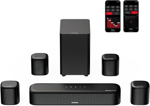 ULTIMEA 7.1ch Sound Bar with Dolby Atmos, Surround Sound System for TV with 4 Surround Speakers, Sound Bar for Smart TV with App Control, Soundbar with Subwoofer for Home Theater, HDMI eARC, Aura A60 in Kuwait
