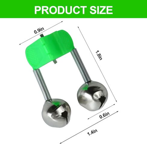 46PCS 3rd Generation Plastic Fishing Bells, Fishing Rod Alarm Bell with Extra Loud Dual Alert Bells Clip, Fishing Bells for Rods, Easy for Night, Ice Fishing, Green. in Saudi Arabia