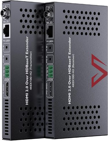 AV Access HDBASET HDMI Extender عبر CAT5E/6/6A/7 Ethernet حتى 330 قدمًا/100 م 4K@60Hz ، يدعم HDCP2.2 ، HDMI2.0 ، IR ثنائية الاتجاه و RS232. الرؤية (4KEX100-H2) in Saudi Arabia