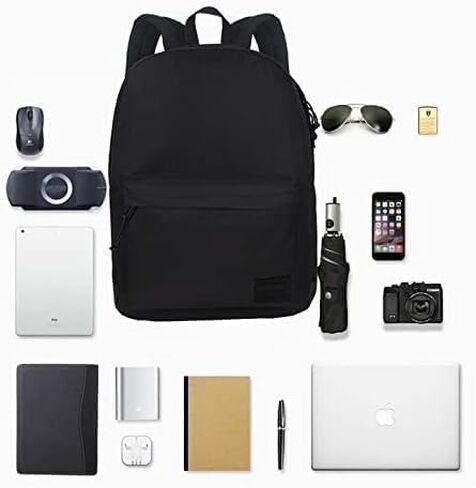 SUPACOOL Casual Laptop Backpack for Men and Women, School Backpack for Boys and Girls, College Bookbag, USB Charging Port, Lightweight Back Pack(Black) in Saudi Arabia