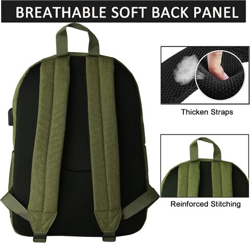 SUPACOOL Casual Laptop Backpack for Men and Women, School Backpack for Boys and Girls, College Bookbag, USB Charging Port, Lightweight Back Pack(Black) in Saudi Arabia