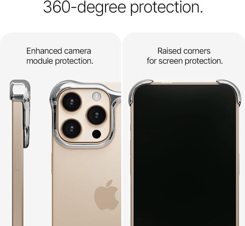 Arc Pulse Compatible with iPhone 16 Pro Phone Case (2024), Minimalist Protective Shock Absorption Aerospace Grade Aluminum Shells + Elastomer Inlays Easy Fit 6.3 inch (Aluminum Matte Black) in Saudi Arabia