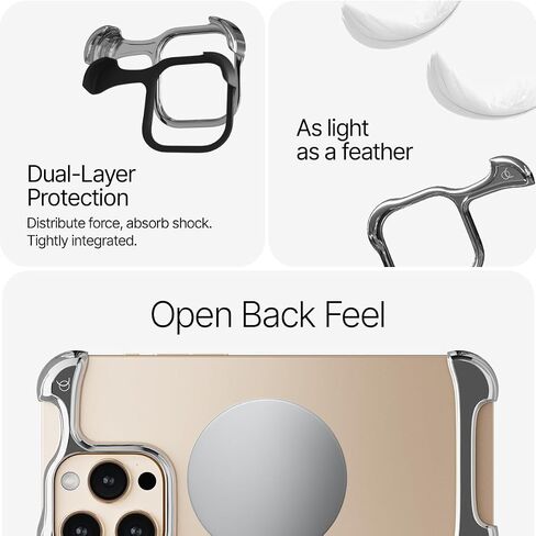 Arc Pulse Compatible with iPhone 16 Pro Phone Case (2024), Minimalist Protective Shock Absorption Aerospace Grade Aluminum Shells + Elastomer Inlays Easy Fit 6.3 inch (Aluminum Matte Black) in Saudi Arabia