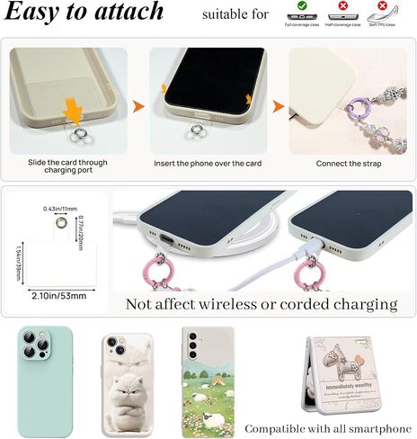 Vintage Phone Charm for Women Anti Dorp Phone Wristlet Hands-free Phone Charms Strap Compatible with All Smartphones in Saudi Arabia