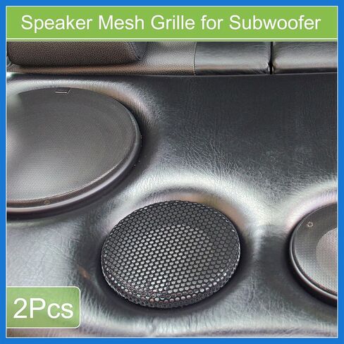 Universal 3.5 Inch Speaker Grills Mesh for Audio Subwoofer 100x6.5mm Grille without Frame Black - Pack of 2 Auto Accessories in Saudi Arabia
