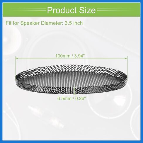 Universal 3.5 Inch Speaker Grills Mesh for Audio Subwoofer 100x6.5mm Grille without Frame Black - Pack of 2 Auto Accessories in Saudi Arabia
