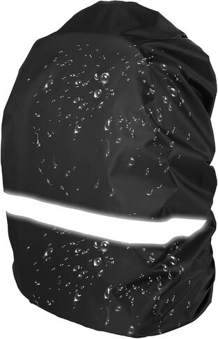 غطاء المطر على الظهر Jeffdad مقاوم للماء ، وضوح قابلة للطي ، شرائط عاكسة مضادة للضادة ، غطاء المطر فائقة الغموض للتنزه في التخييم ، مسافر (26-40 لتر) (أسود) (أسود) in Kuwait