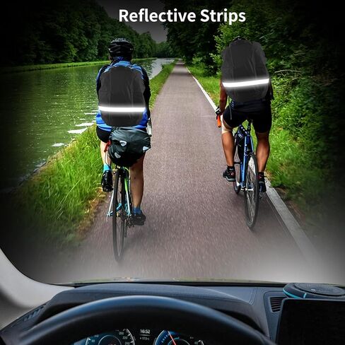 غطاء المطر على الظهر Jeffdad مقاوم للماء ، وضوح قابلة للطي ، شرائط عاكسة مضادة للضادة ، غطاء المطر فائقة الغموض للتنزه في التخييم ، مسافر (26-40 لتر) (أسود) (أسود) in Kuwait