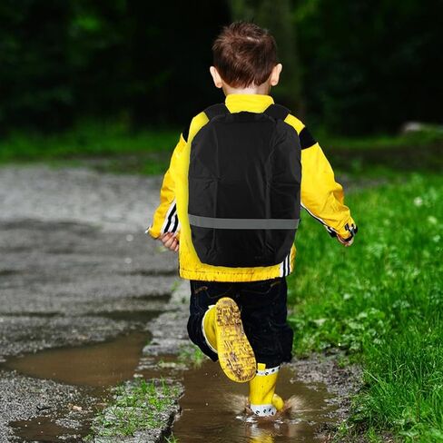 غطاء المطر على الظهر Jeffdad مقاوم للماء ، وضوح قابلة للطي ، شرائط عاكسة مضادة للضادة ، غطاء المطر فائقة الغموض للتنزه في التخييم ، مسافر (26-40 لتر) (أسود) (أسود) in Kuwait