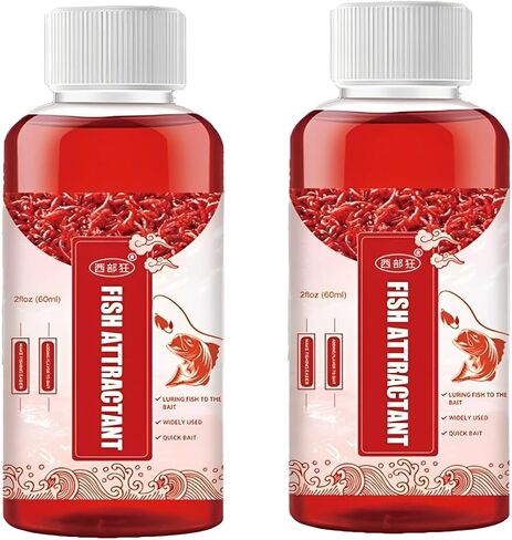 2PCS Red 40 Fishing Liquid, Red40 Red Ink Fishing Liquid, Red Worm Bait Fish attractant,Fish Lure Attraction Enhancer, Smell Bait Food for Fishing Trout, Cod, Carp, Bass (60ml*2) in Saudi Arabia