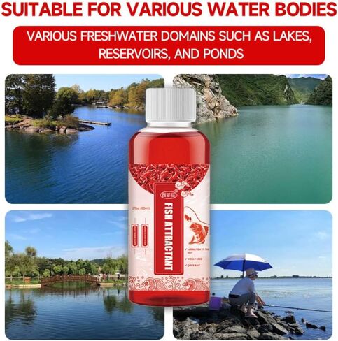 2PCS Red 40 Fishing Liquid, Red40 Red Ink Fishing Liquid, Red Worm Bait Fish attractant,Fish Lure Attraction Enhancer, Smell Bait Food for Fishing Trout, Cod, Carp, Bass (60ml*2) in Saudi Arabia