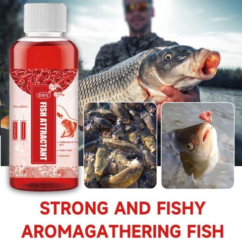 2PCS Red 40 Fishing Liquid, Red40 Red Ink Fishing Liquid, Red Worm Bait Fish attractant,Fish Lure Attraction Enhancer, Smell Bait Food for Fishing Trout, Cod, Carp, Bass (60ml*2) in Saudi Arabia