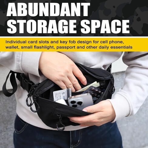 Kalkal Tactical Fanny Pack for Men Women, Concealed Carry Fanny Pack with Quick Access Puller, Waterproof Waist Bag with Adjustable Waist Belt, CCW EDC Hip Pack for Travel Hiking in Saudi Arabia