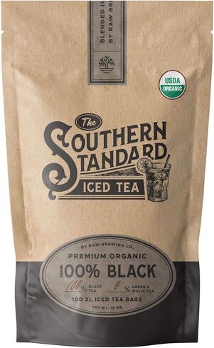 The Southern Standard - Premium Organic Iced Tea Bags - 70/30 Blend (70% Black, 30% Green and White), 50 XL Bags (1/2 Pound. Makes 25 Gallons.) in Saudi Arabia
