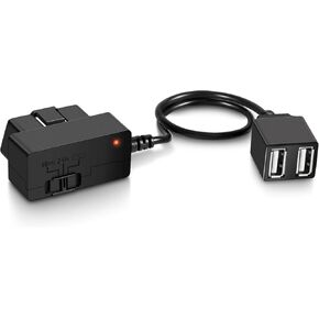 كابل طاقة ثابت لكاميرا Garmin Dash ، كابل محول OBD-II للمركبات ذات منافذ USB مزدوجة ، ودعم أوضاع وقوف السيارات المتعددة