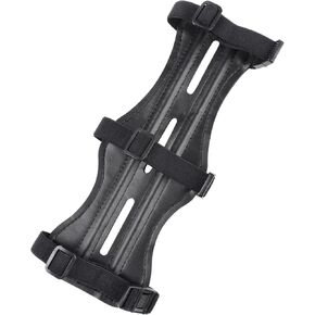 Archery Arm Guard, Archery Bracer/Archery Cowhide Leather Forearm Protector w/Bow Range with 3-Strap Buckles, Arm Guard for Archer Hunter