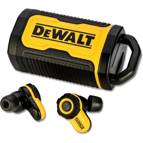 DEWALT Bluetooth Jobsite Pro X2 ANC True Wireless Earbuds, 38 dB Noise Reduction Rated Work Earbuds, Turn Dial Controls, 10 Hr Runtime (40+ w/Case), 4 EQ Modes, IP54, Active Noise Cancelling