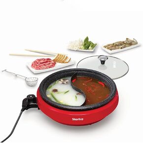 Starfrit The Rock Dual-Sided Electric Hot Pot - 3L - Rock.Tec Non-Stick - Variable Temperature Control - 1200W