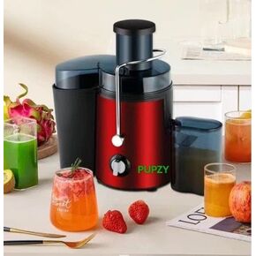 Juicer Machine, 500W Centrifugal Juicer Extractor with Wide Mouth 3" Feed Chute for Fruit Vegetable, Easy to Clean, Stainless Steel, BPA-free (RED)