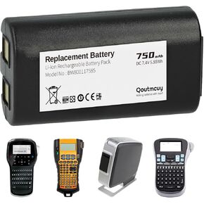 Replacement Battery for DYMO LabelManager 280, 260P & PnP, Compatible with 3M PL200, Fits Part Numbers S0895880, S0915380, W003688, 14430, 1758458-1815990 - 5.55Wh 7.4V 750mAh Li-ion