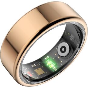 Smart Ring, Ring Tracker, Music Control Body Temperature Wearable Smart Ring Electric Book Page Turning IP68 Sensitive Sleep Monitoring 5.1(8#)