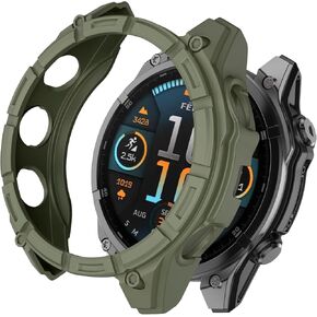 ISABAKE Case Cover Compatible with Garmin Fenix 8 47MM Solar, Soft and Flexible Anti Drop TPU Bumper Frame Rugged Replacement Protective Cases Smart Watch Accessories