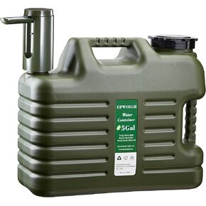 UPWOIGH Portable 5 Gallon Water Jug with Automatic Touch Control Pump,Truly No Leakage Water Container with Spigot,Type-C Rechargeable Military Green Water Pump Gear for Outdoors Camping Hiking