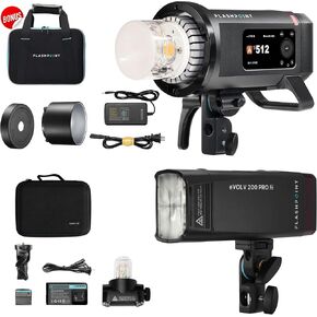 Flashpoint XPLOR 600 PRO II and eVOLV 200 PRO Flash Kit - Powerful TTL and HSS Strobe Combo for Studio and On-Location Photography, Rechargeable Lithium Battery, Versatile Lighting Solution