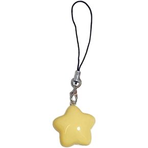 Fat Star Phone Chacin Phone Charm Lanyard Strap Bag Hanging Pendant Decorations Ornament Fashion Jewelry Accessory, 7x2.5cm, Yellow