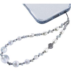 CASEKOO Glitter Pearl Iridescent Beaded Phone Charm Strap,Hands-Free,Anti Theft,Fit for iPhone Samsung Google & More, Wrist Strap Detachable for Women Girls Cute Stylish,Pearl White