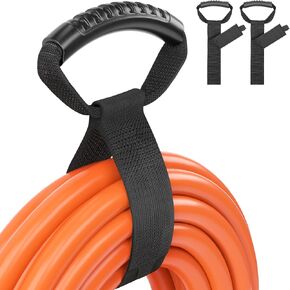 2-Pack 30 Inches Reusable Cable Straps, Adjustable Cord Straps, Cable Organizer, Straps Cord Wrap and Hook Loop Cords Management - Black