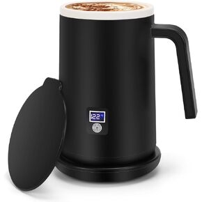 Self Heating Coffee Mug, 12oz Temperature Control Smart Mug with Lid, Smart Coffee Mug with LCD Display (122-140°F) for Warming and Heating Coffee, Beverage, Milk, Tea