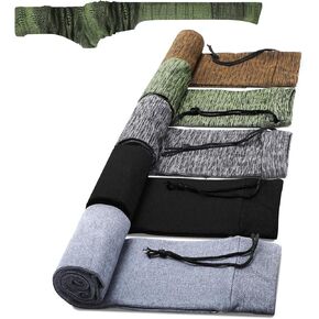 WIOR 5 Pack Gun Socks, 55 x 6 Inch Extra-Wide Knit Gun Socks for Rifles/Shotguns, Silicone Treated Gun Cover Protection Gun Sleeve with Drawstring Closure for Hunting Shooting Anti-Rust Moisture-Proof