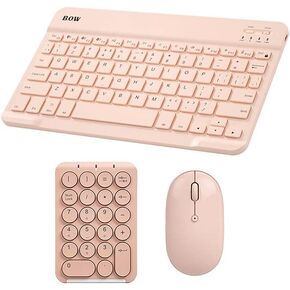 Portable Keypad and Mouse Set, Slim Computer Accessories Compatible with Android, M-A-C, i-O-S, Windows for Tablet & Laptop, 3 PCS