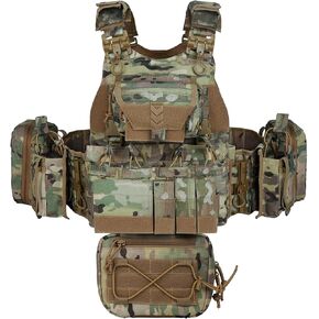 BOMTURN Great Tactical Outdoor Vest for Men Quick Release Buckle Adjustable&Detachable Modular Molle Vest