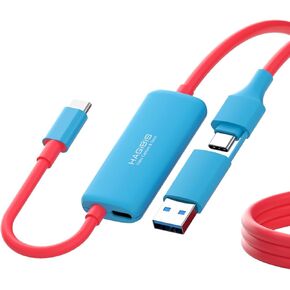 Hagibis USB3.0 Video Capture Card with 100W PD, USB C to USB A/USB C 1080P@60fps Live and Record Video Audio Game for Car Quest 3 2 Pro VR Switch PS4/5 ROG Ally Steam Deck (SWC12)