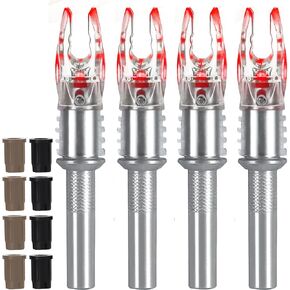 DEEPOWER G Lighted Nocks 4 PCS Easy Pull Up/Down Switch High-Visibility LED Hutting Arrow Nocks Fits .165/.204 /.244inch Inside Diameter with X, S Bushings