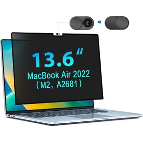 Privacy Screen for MacBook Air 13.6 & 13 Inch(2022,2023,2024, M2, M3) Removable Laptop Privacy Filter with Matte Anti-Glare Blue Light Protector