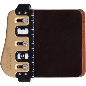 BICASTER Barebow Finger Tabs Cordovan Leather + Brass Plate - Left Hand