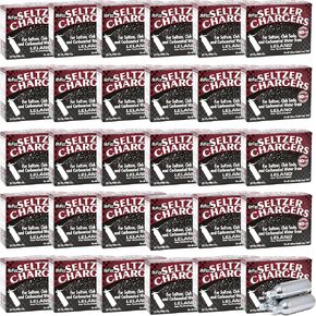 MrFizz Leland Co2 Cartridges Soda Chargers, 8 Gram Seltzer Food Grade Cartridge Compatible with 1 Liter Soda Siphons like iSi Liss and Mosa, with Soda Can Holder, 300 Cartridges