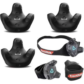 HTC 3 Pack VR VIVE Tracker (3.0) - with Rebuff Reality TrackBelt + 2 TrackStraps Full Body Tracking VR Bundle, Black