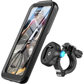 SPORTLINK Bike Phone Holder - Motorcycle Phone Mount with Waterproof Case, [Aluminium][360° Rotatable/1s Quick Release][ Military Anti-Shake]Motorcycle Handlebar for iPhone Samsung, More 6-6.8" Phones