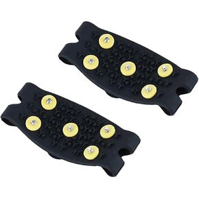 Kids Silicone ICE CRAMPONS – Anti-Slip 5 Spikes for Footwear, Traction Grips for Walking, Hiking, Snow, and ICE Adventures