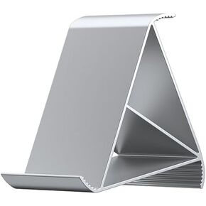 Cell Phone Stand,Angle Adjustable Cell Phone Holder,Desk Fully Forldable Mobile Phone Holder,Compatible with All Mobile Phones (Silvery)